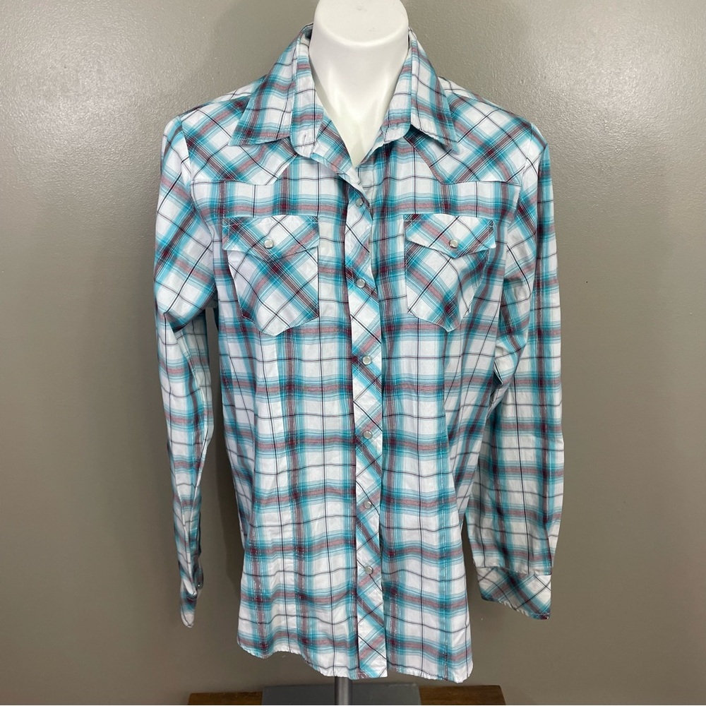 Cowgirl Legend Turquoise Pearl Snap western coastal cowgirl Large? XL?